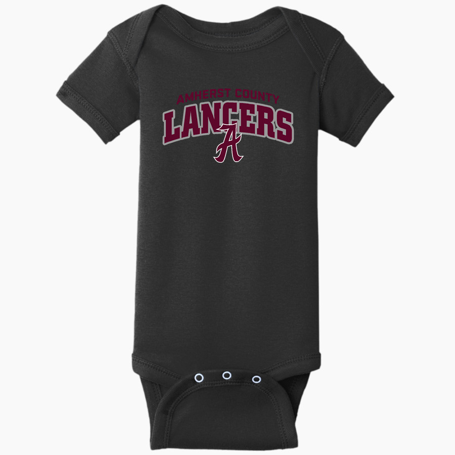 AMHERST COUNTY HIGH SCHOOL LANCERS <span class="pdp-name-mascot">AMHERST COUNTY LANCERS</span> Rabbit Skins Infant Short Sleeve Baby Rib Onesie