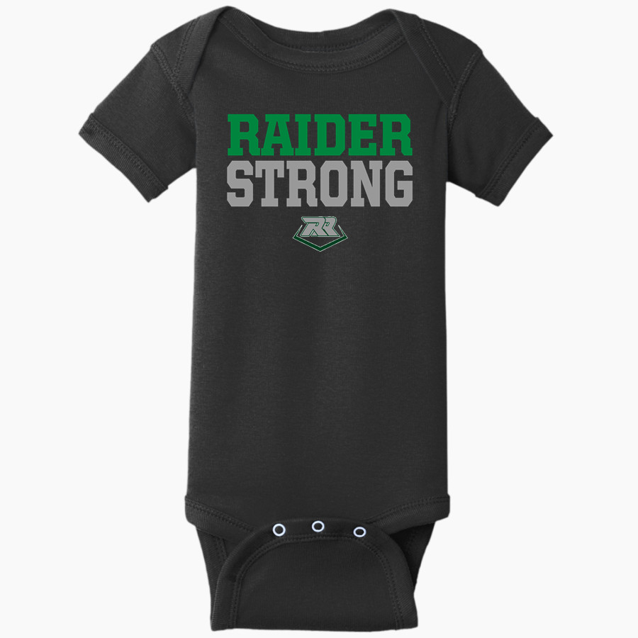 REYNOLDS HIGH SCHOOL RAIDERS <span class="pdp-name-mascot">REYNOLDS RAIDERS</span> Rabbit Skins Infant Short Sleeve Baby Rib Onesie