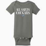 ALL SAINTS CATHOLIC HIGH SCHOOL COUGARS Rabbit Skins Infant Short Sleeve Baby Rib Onesie Front Thumbnail