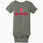 BEREAN BAPTIST ACADEMY BULLDOGS Rabbit Skins Infant Short Sleeve Baby Rib Onesie Front Thumbnail