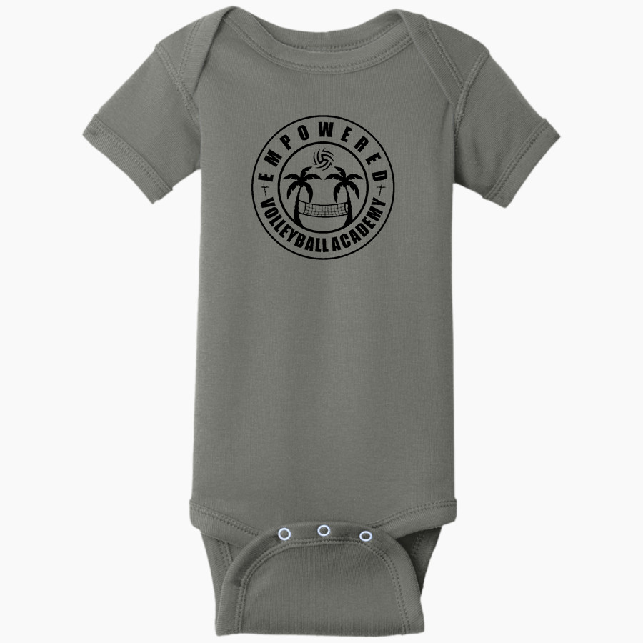 Empowered Volleyball Academy <span class="pdp-name-mascot">Empowered Sports Club</span> Rabbit Skins Infant Short Sleeve Baby Rib Onesie