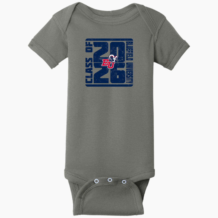 Bluefield University Sideline Store <span class="pdp-name-mascot">Bluefield University</span> Rabbit Skins Infant Short Sleeve Baby Rib Onesie