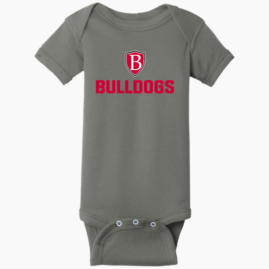 BEREAN BAPTIST ACADEMY BULLDOGS Rabbit Skins Infant Short Sleeve Baby Rib Onesie