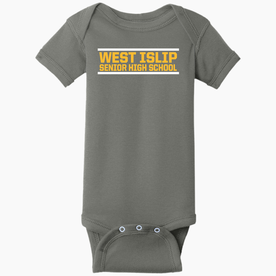 West Islip Lions <span class="pdp-name-mascot">West Islip Senior High School Tigers</span> Rabbit Skins Infant Short Sleeve Baby Rib Onesie