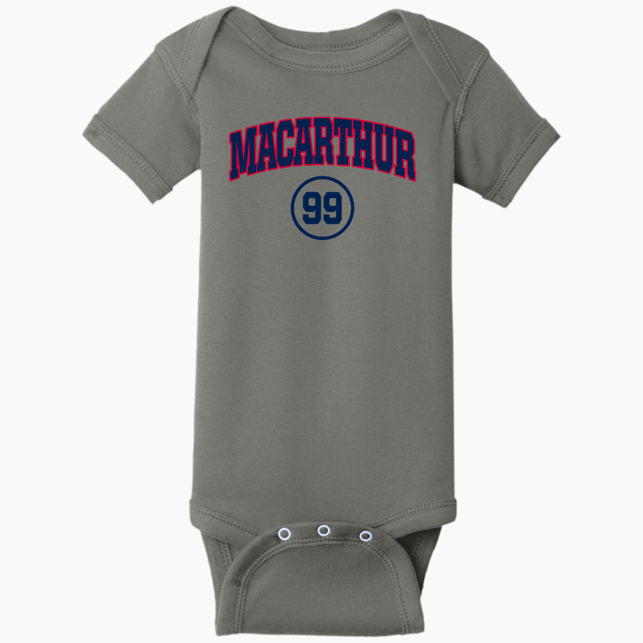 MacArthur Generals Rabbit Skins Infant Short Sleeve Baby Rib Onesie