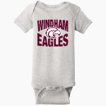WINDHAM HIGH SCHOOL EAGLES <span class="pdp-name-mascot">WINDHAM EAGLES</span> Rabbit Skins Infant Short Sleeve Baby Rib Onesie Front Thumbnail