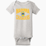 Madonna Crusaders <span class="pdp-name-mascot">Madonna Crusaders</span> Rabbit Skins Infant Short Sleeve Baby Rib Onesie Front Thumbnail