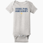 Averill Park Golden Knights Rabbit Skins Infant Short Sleeve Baby Rib Onesie Front Thumbnail