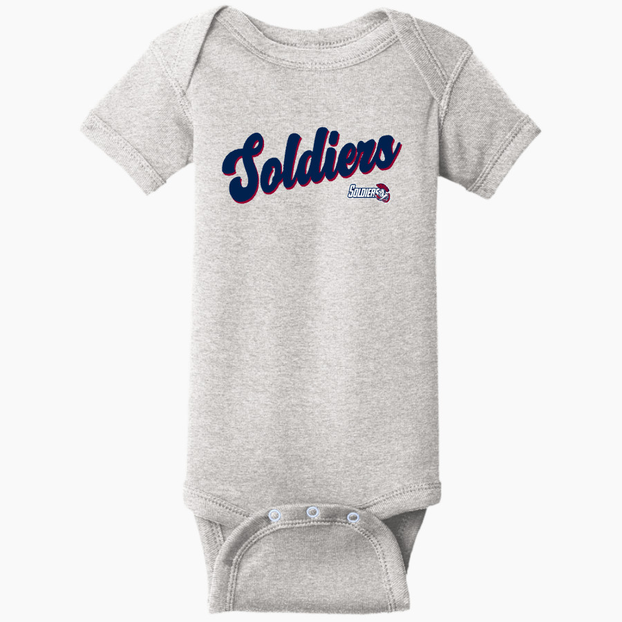 River City Believers Soldiers Rabbit Skins Infant Short Sleeve Baby Rib Onesie