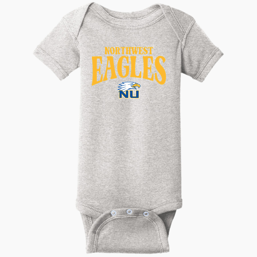 Northwest University Eagles Online Store <span class="pdp-name-mascot">Northwest Eagles</span> Rabbit Skins Infant Short Sleeve Baby Rib Onesie