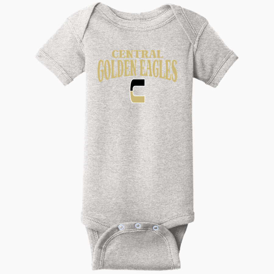 SPRINGFIELD CENTRAL HIGH SCHOOL GOLDEN EAGLES Rabbit Skins Infant Short Sleeve Baby Rib Onesie