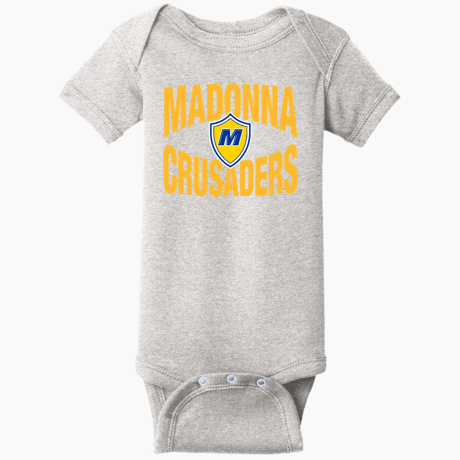 Madonna Crusaders <span class="pdp-name-mascot">Madonna Crusaders</span> Rabbit Skins Infant Short Sleeve Baby Rib Onesie