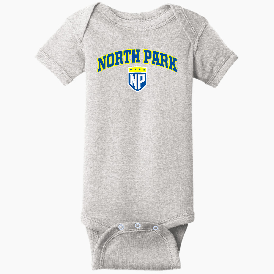 NORTH PARK UNIVERSITY Vikings <span class="pdp-name-mascot">NORTH PARK Vikings</span> Rabbit Skins Infant Short Sleeve Baby Rib Onesie