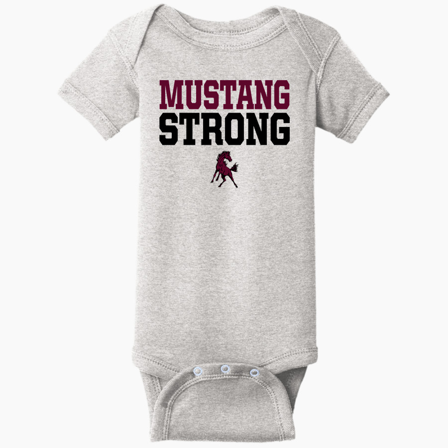 Shawsville Mustangs Rabbit Skins Infant Short Sleeve Baby Rib Onesie