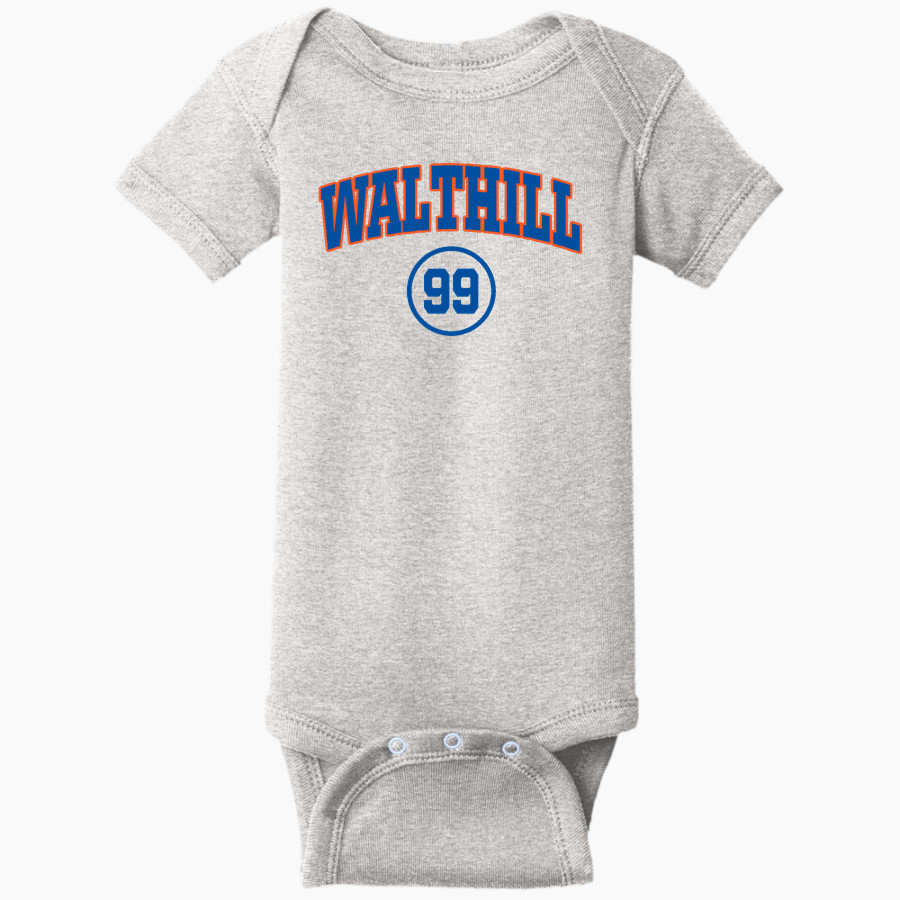 WALTHILL HIGH SCHOOL BLUJAYS <span class="pdp-name-mascot">WALTHILL PUBLIC BLUEJAYS</span> Rabbit Skins Infant Short Sleeve Baby Rib Onesie