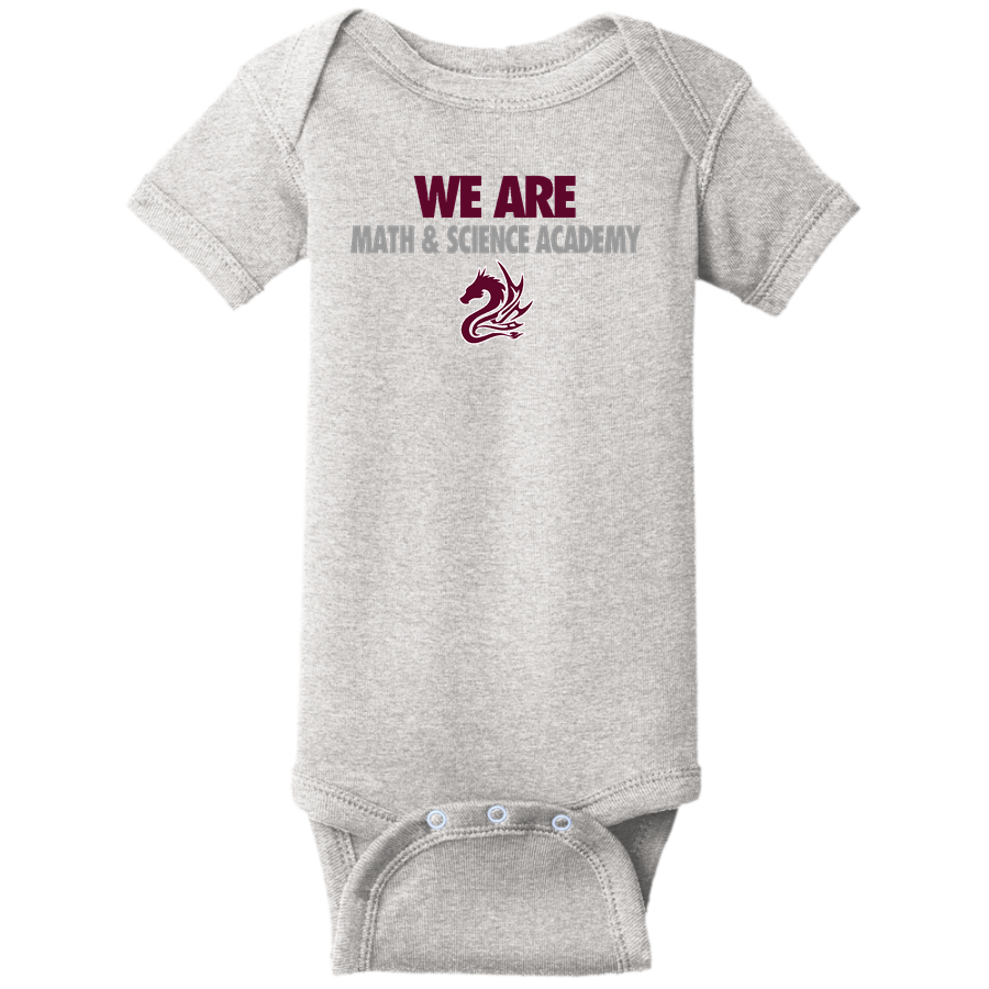 Math & Science Academy Dragons <span class="pdp-name-mascot">Math & Science Academy Dragons</span> Rabbit Skins Infant Short Sleeve Baby Rib Onesie