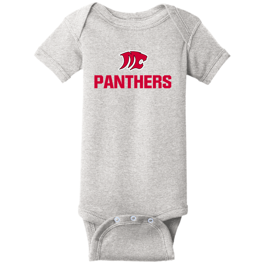 MASUK HIGH SCHOOL PANTHERS <span class="pdp-name-mascot">MASUK PANTHERS</span> Rabbit Skins Infant Short Sleeve Baby Rib Onesie