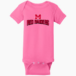 Marlette Red Raiders Rabbit Skins Infant Short Sleeve Baby Rib Onesie Front Thumbnail
