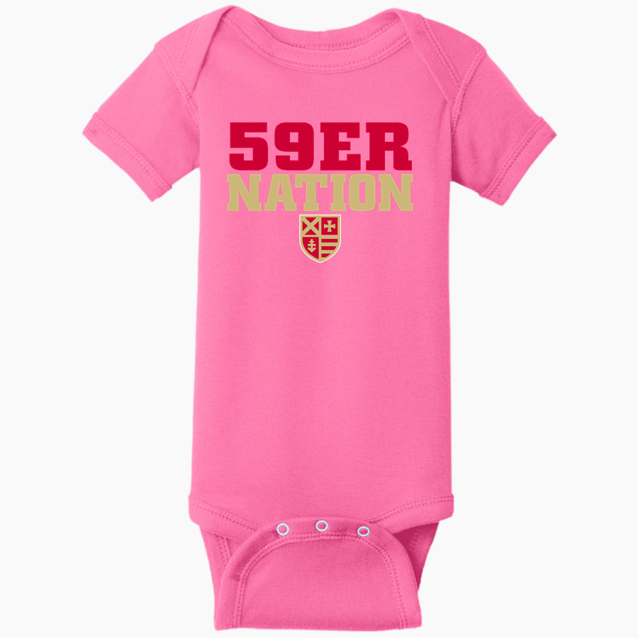 Andrean 59ers <span class="pdp-name-mascot">Andrean 59ers</span> Rabbit Skins Infant Short Sleeve Baby Rib Onesie