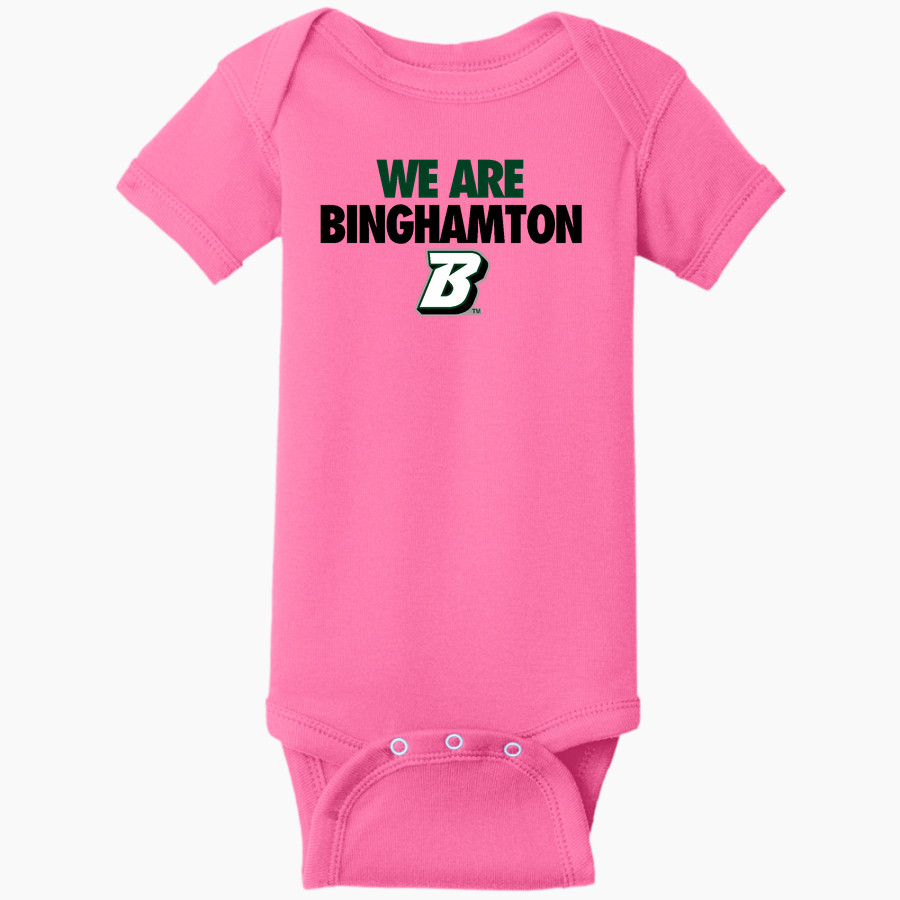 Binghamton University Rabbit Skins Infant Short Sleeve Baby Rib Onesie