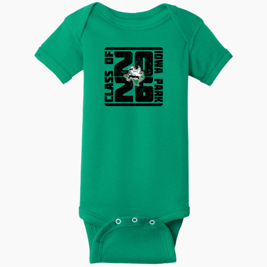 IOWA PARK HIGH SCHOOL HAWKS Rabbit Skins Infant Short Sleeve Baby Rib Onesie