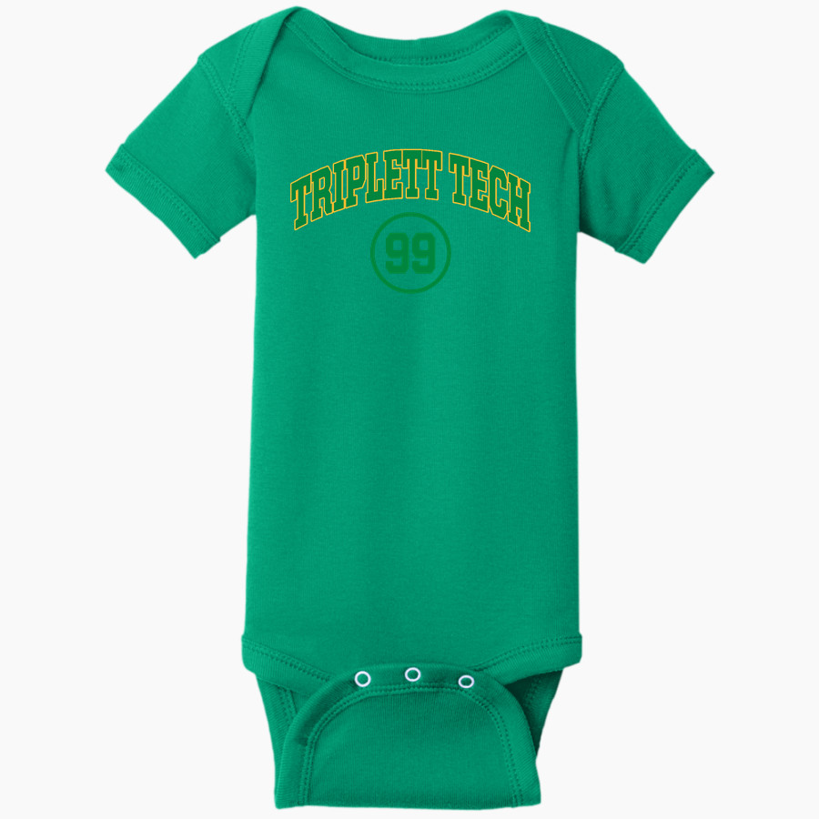 Triplett Tech Rabbit Skins Infant Short Sleeve Baby Rib Onesie