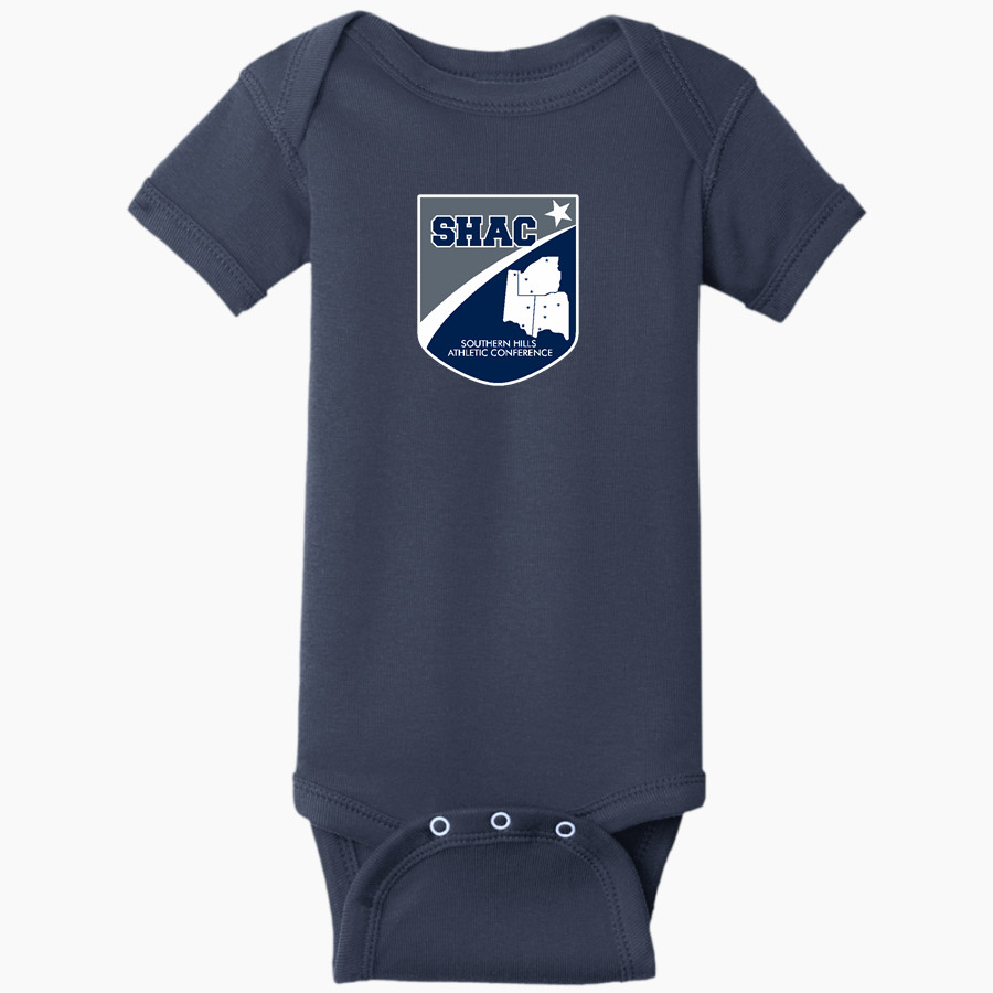 Southern Hills Athletic Conference SHAC <span class="pdp-name-mascot">Southern Hills Athletic Conference</span> Rabbit Skins Infant Short Sleeve Baby Rib Onesie