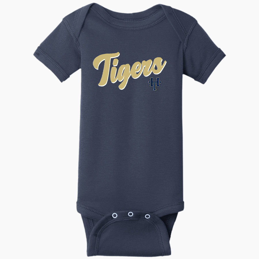 Holy Trinity Tigers <span class="pdp-name-mascot">Holy Trinity Tigers</span> Rabbit Skins Infant Short Sleeve Baby Rib Onesie