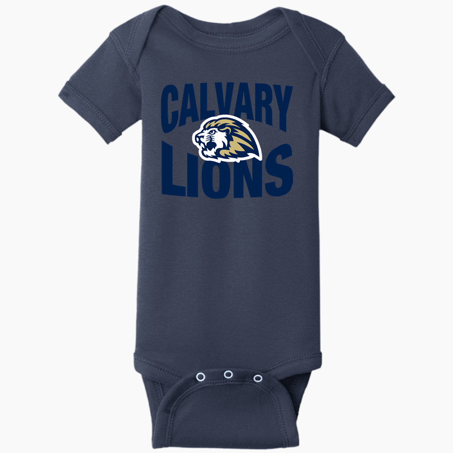 Calvary Lions Rabbit Skins Infant Short Sleeve Baby Rib Onesie