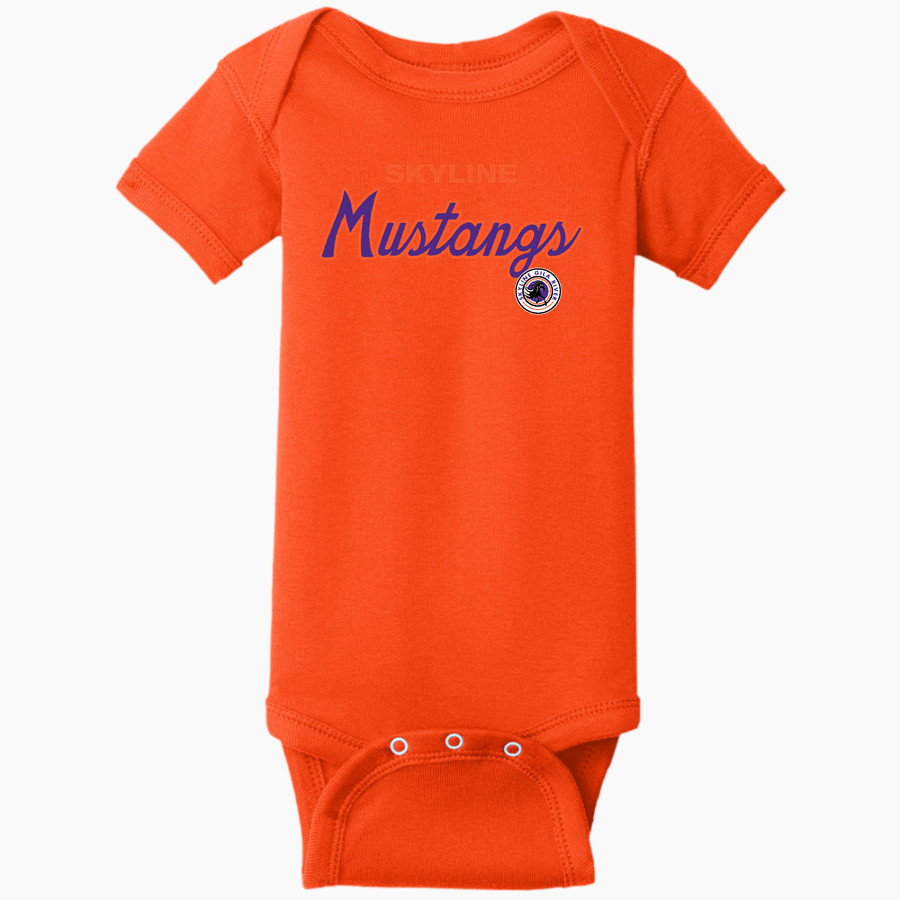 Skyline Gila River Mustangs <span class="pdp-name-mascot">Skyline Mustangs</span> Rabbit Skins Infant Short Sleeve Baby Rib Onesie