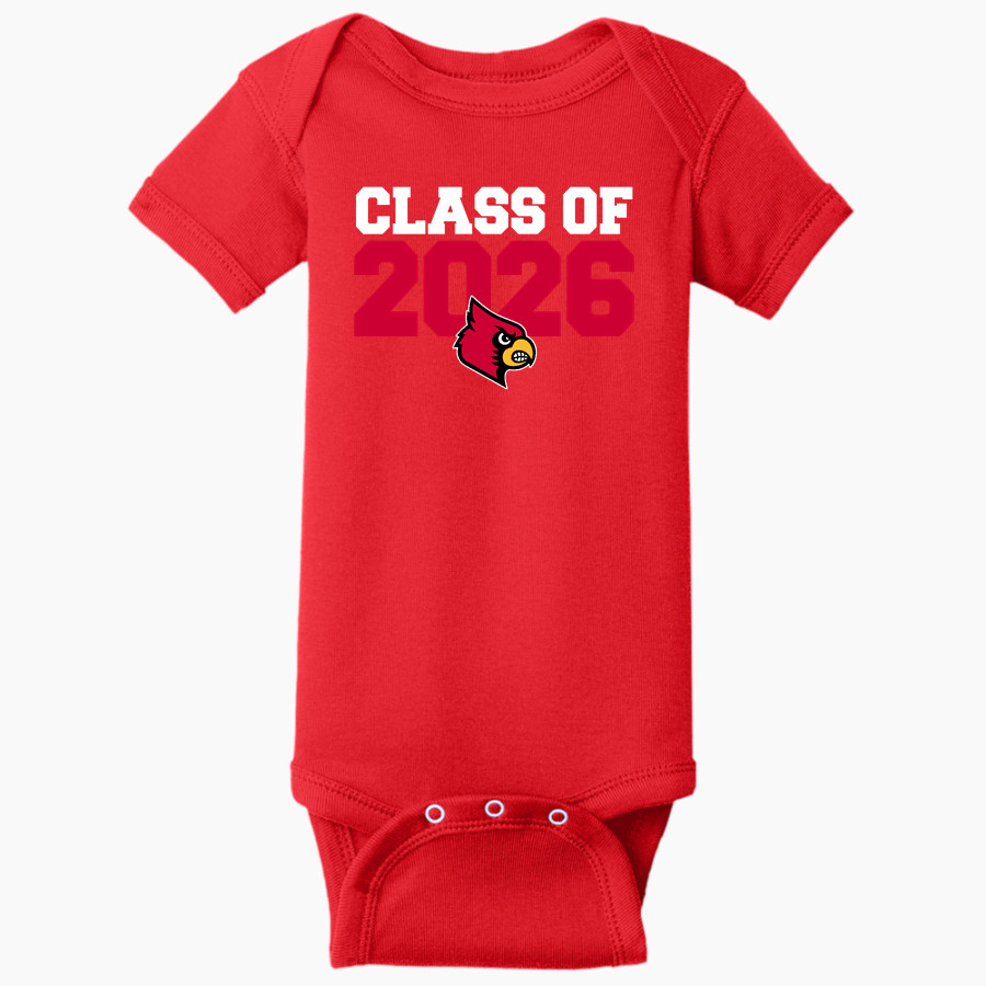 STEELVILLE HIGH SCHOOL CARDINALS <span class="pdp-name-mascot">STEELVILLE CARDINALS</span> Rabbit Skins Infant Short Sleeve Baby Rib Onesie