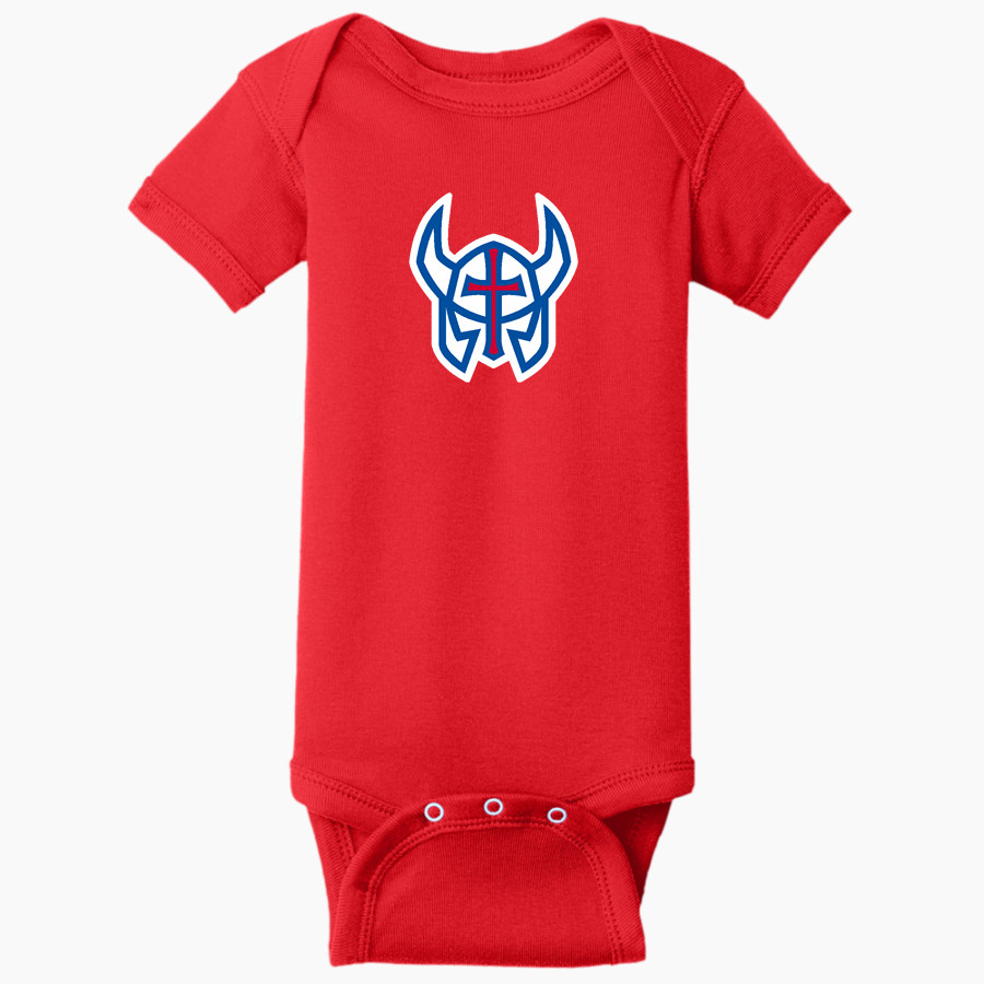 Wisconsin Lutheran Vikings Rabbit Skins Infant Short Sleeve Baby Rib Onesie