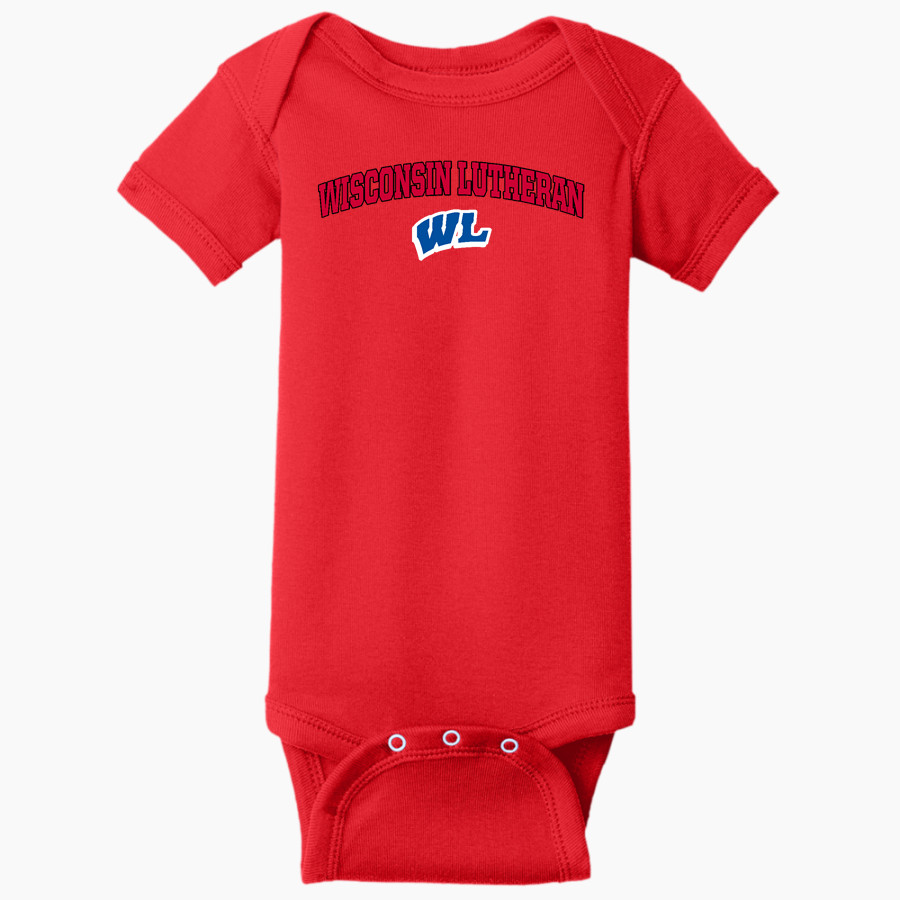 Wisconsin Lutheran Vikings <span class="pdp-name-mascot">Wisconsin Lutheran Vikings</span> Rabbit Skins Infant Short Sleeve Baby Rib Onesie