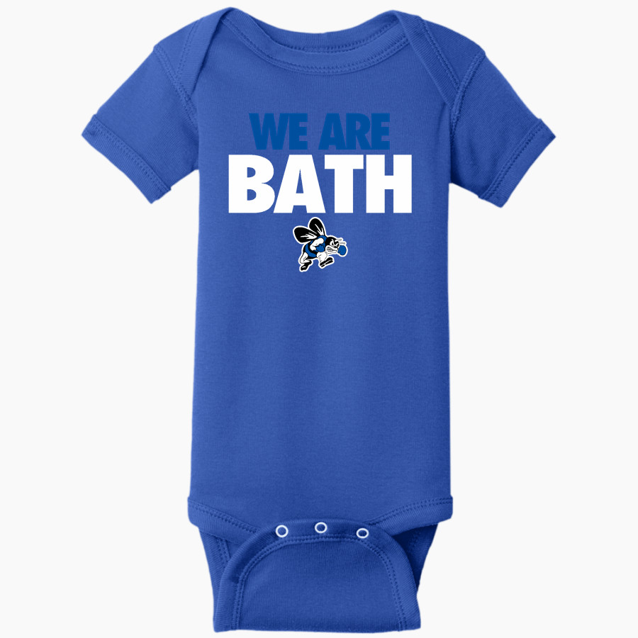 BATH HIGH SCHOOL FIGHTING BEES <span class="pdp-name-mascot">BATH FIGHTING BEES</span> Rabbit Skins Infant Short Sleeve Baby Rib Onesie