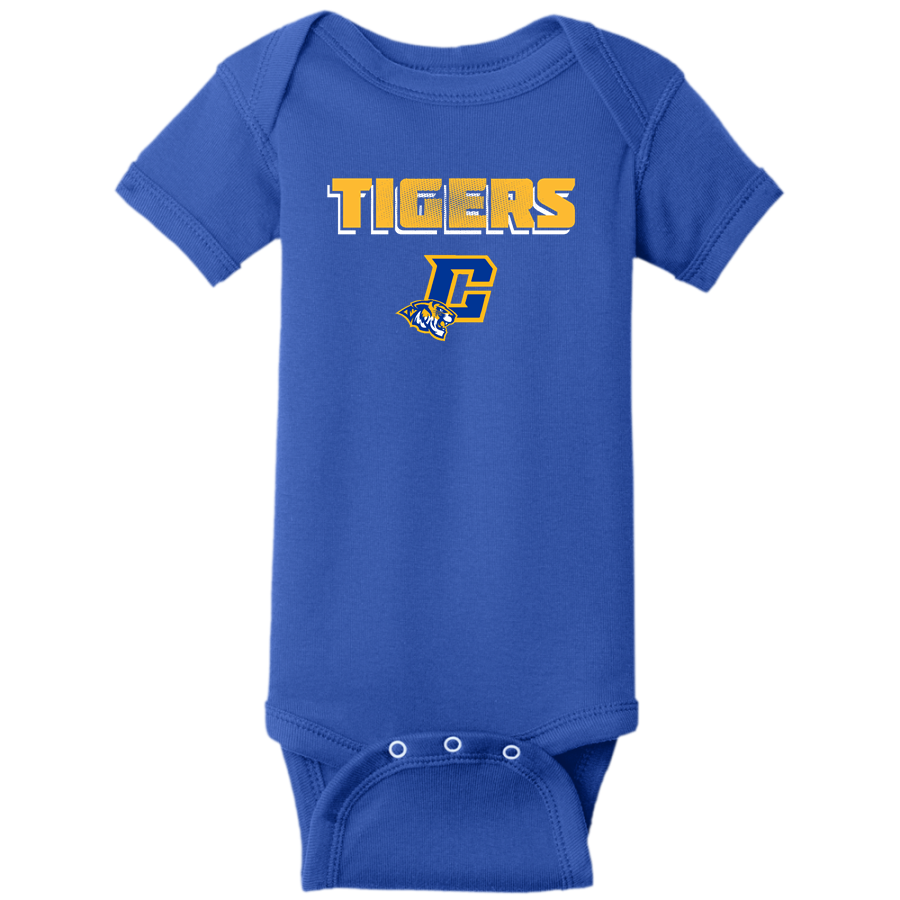 Central Christian Tigers <span class="pdp-name-mascot">Central Christian College Tigers</span> Rabbit Skins Infant Short Sleeve Baby Rib Onesie