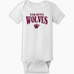 VAN NUYS HIGH SCHOOL WOLVES <span class="pdp-name-mascot">VAN NUYS WOLVES</span> Rabbit Skins Infant Short Sleeve Baby Rib Onesie Front Thumbnail