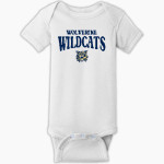 WOLVERINE HIGH SCHOOL WILDCATS Rabbit Skins Infant Short Sleeve Baby Rib Onesie Front Thumbnail