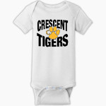 CRESCENT HIGH SCHOOL Tigers official sideline store Rabbit Skins Infant Short Sleeve Baby Rib Onesie Front Thumbnail