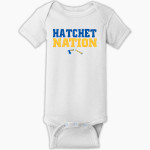 BAD AXE HIGH SCHOOL HATCHETS <span class="pdp-name-mascot">BAD AXE HATCHETS</span> Rabbit Skins Infant Short Sleeve Baby Rib Onesie Front Thumbnail