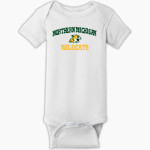 Northern Michigan Wildcats <span class="pdp-name-mascot">Northern Michigan Wildcats</span> Rabbit Skins Infant Short Sleeve Baby Rib Onesie Front Thumbnail