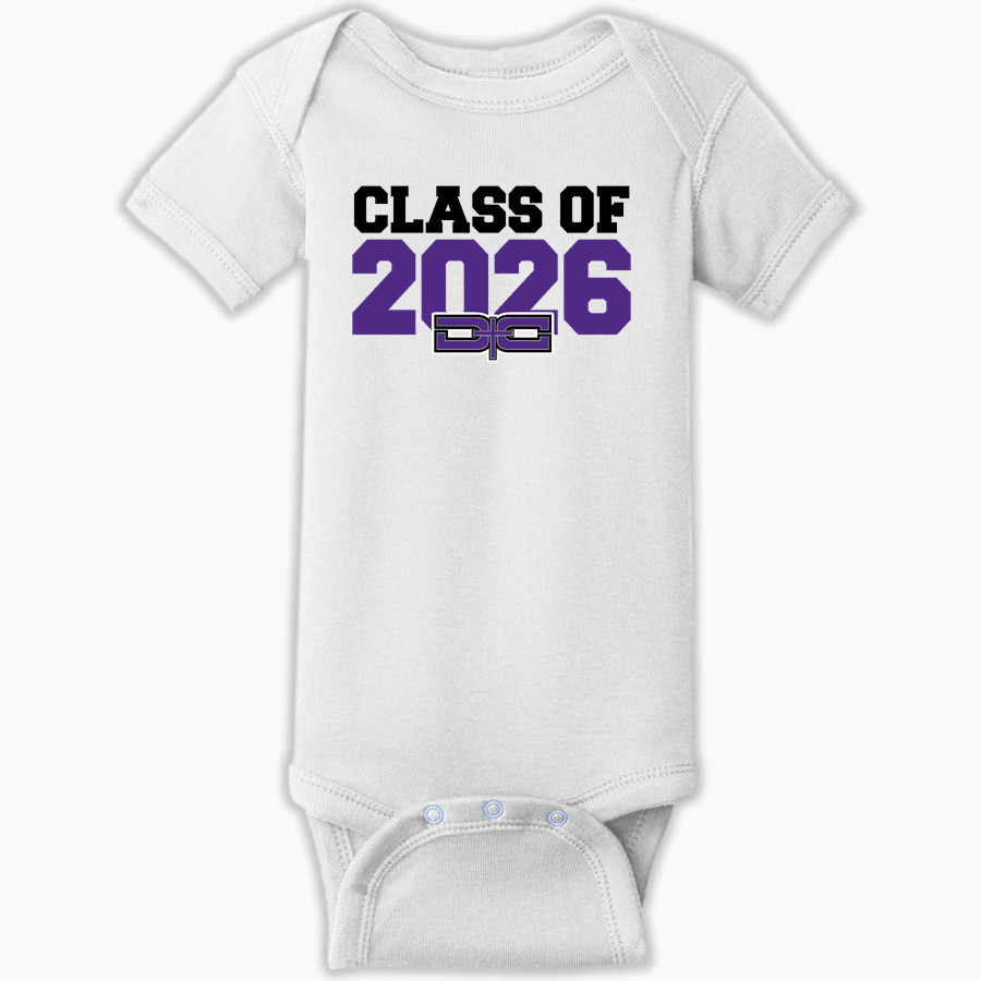 DELMARVA CHRISTIAN HIGH SCHOOL ROYALS <span class="pdp-name-mascot">DELMARVA CHRISTIAN ROYALS</span> Rabbit Skins Infant Short Sleeve Baby Rib Onesie