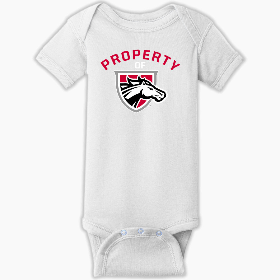 WESTFALL HIGH SCHOOL MUSTANGS <span class="pdp-name-mascot">WESTFALL MUSTANGS</span> Rabbit Skins Infant Short Sleeve Baby Rib Onesie