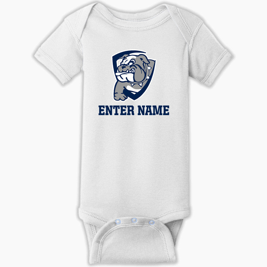GONZAGA PREP SCHOOL BULLPUPS Rabbit Skins Infant Short Sleeve Baby Rib Onesie