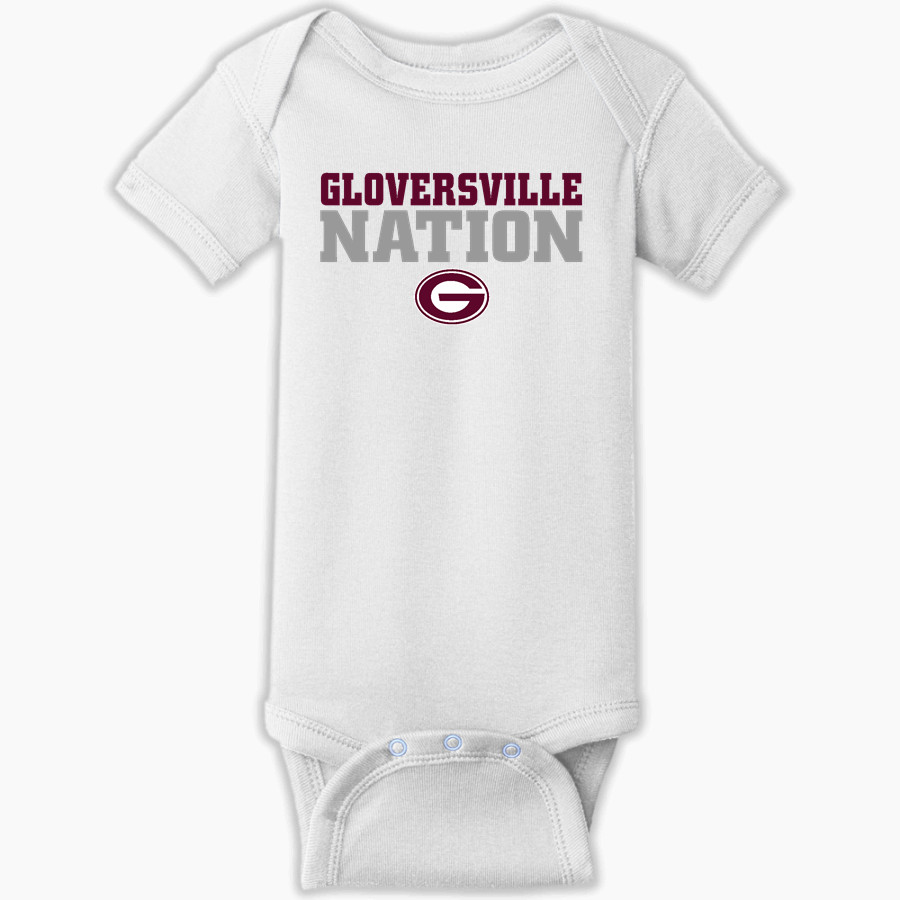 Gloversville High School Rabbit Skins Infant Short Sleeve Baby Rib Onesie