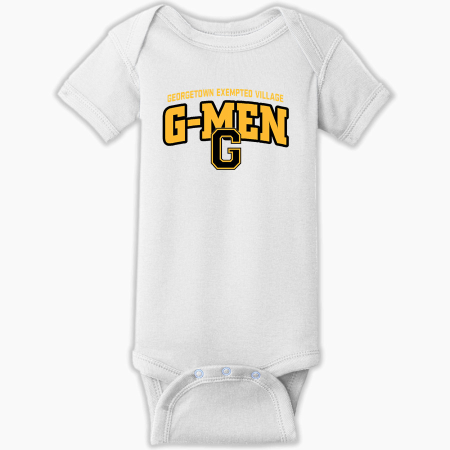 Georgetown Exempted Village G-men <span class="pdp-name-mascot">Georgetown Exempted Village G-men</span> Rabbit Skins Infant Short Sleeve Baby Rib Onesie
