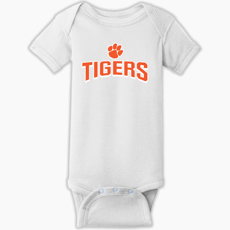 Globe Tigers Rabbit Skins Infant Short Sleeve Baby Rib Onesie