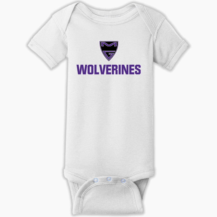 MILLER GROVE HIGH SCHOOL WOLVERINES Rabbit Skins Infant Short Sleeve Baby Rib Onesie