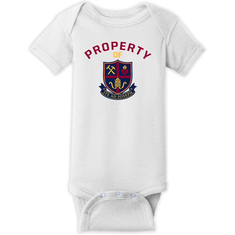 St Joseph Catholic Saints <span class="pdp-name-mascot">St Joseph Catholic School Saints</span> Rabbit Skins Infant Short Sleeve Baby Rib Onesie
