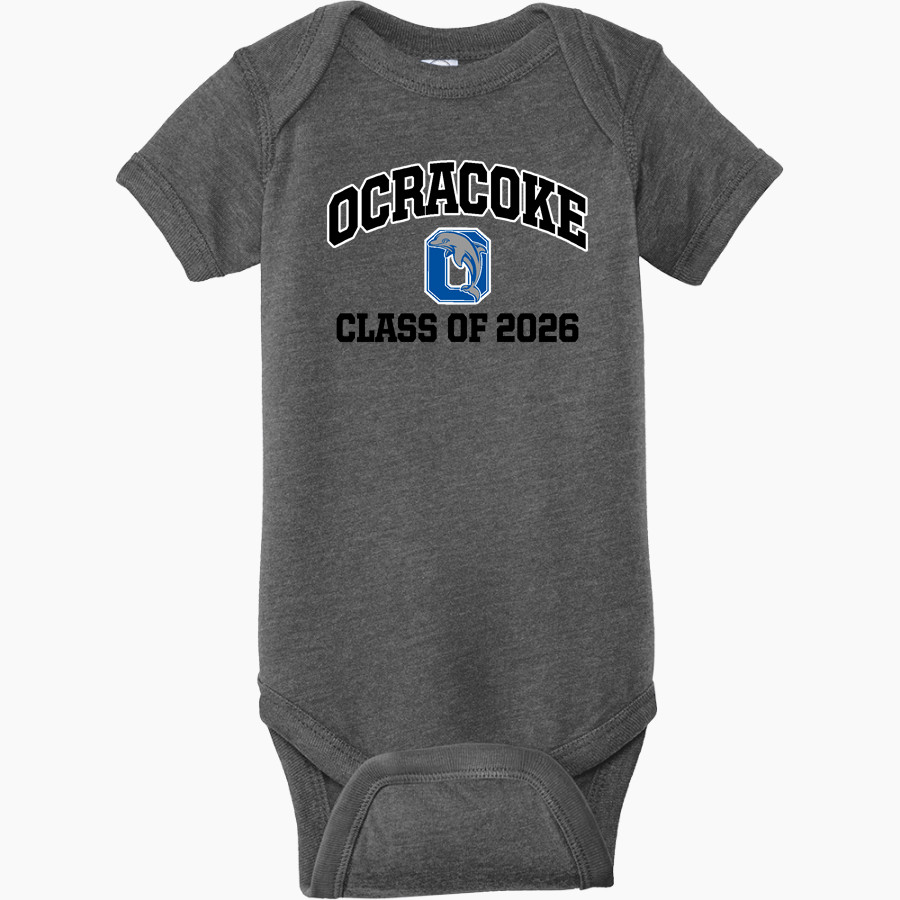 OCRACOKE SCHOOL DOLPHINS <span class="pdp-name-mascot">OCRACOKE DOLPHINS</span> Rabbit Skins Infant Fine Jersey Bodysuit