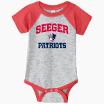 SEEGER HIGH SCHOOL PATRIOTS <span class="pdp-name-mascot">SEEGER PATRIOTS</span> Rabbit Skins Infant Baseball Fine Jersey Onesie Front Thumbnail